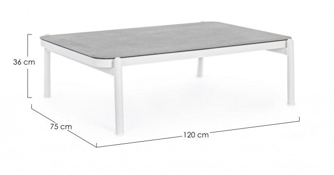 Tavolino 120x75x36h cm Florencia Bianco