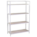 Libreria 4 ripiani 85,5x34,5xh123/135 cm in Metallo Lucilla Bianco