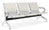 Banc de salle d'attente 3 places pour bureau avec coussin en acier et simili cuir argent/ivoire