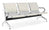 Banc de salle d'attente 3 places pour bureau avec coussin en acier et simili cuir argent/ivoire