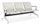 Banc de salle d'attente 3 places pour bureau avec coussin en acier et simili cuir argent/ivoire