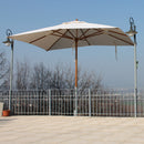 Ombrellone da Giardino 2x3 m Palo Ø48 mm in Legno Telo in Acrilico Ecrù