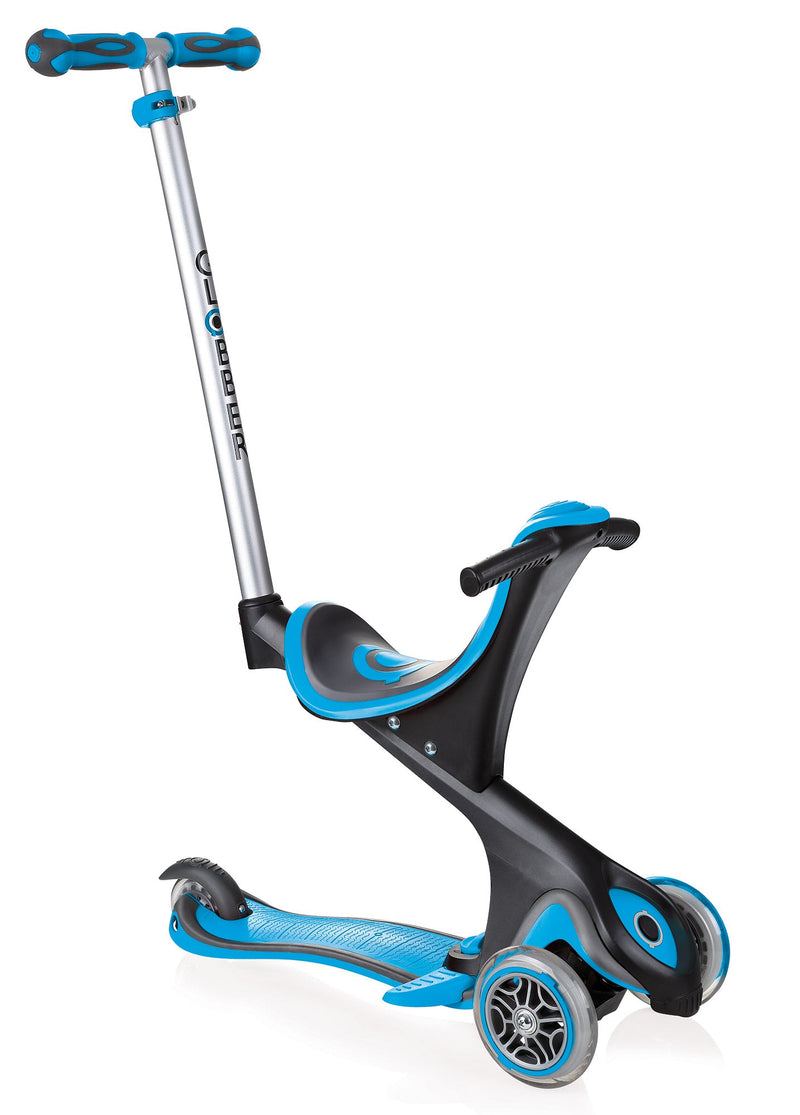 Monopattino Passeggino Triciclo 3 Ruote 5 in 1 Globber Evo Comfort Azzurro