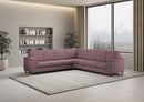 Divano Angolare 7 Posti 286x286x85 cm Marrak in Tessuto Prugna