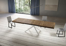 Tavolo Allungabile 200-304x90x77 cm Niket Noce Gambe Bianche