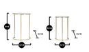 Tavolinetti Glam Simply Coppia Ø44,5x63-34,5x56,5 cm in Ferro e Vetro Oro
