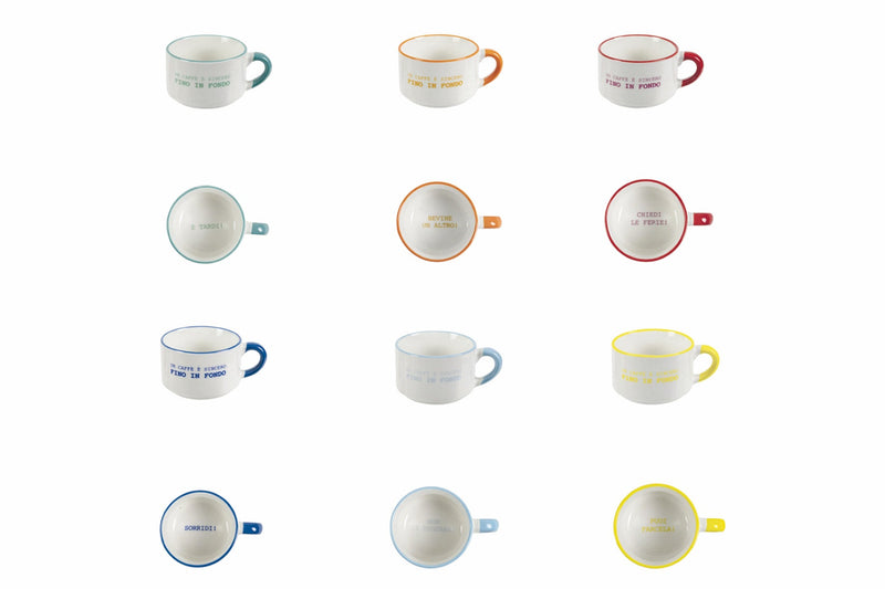 Set 12 Tazzine da Caffè 90 ml in Porcellana Villa d'Este Home Tivoli Caffeomanzia Every Day Mood