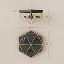 Lampadario Stile Industriale Geometrica con 3 Attacchi E27 per Lampadine LED in Metallo Nero e Oro      