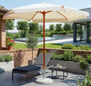 Ombrellone da Giardino Ø2,85 m Palo Ø48 mm in Legno Vorghini Classic Ecrù