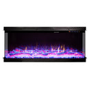 Camino Elettrico da Incasso 66x166x44 cm Effetto Fiamma 1500W Haiti 60 Nero