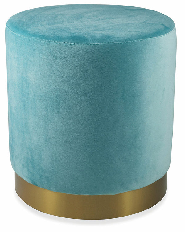 Pouf Repose-pieds Ø46x48 cm en Velours Soriani Vert Tiffany acquista