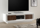 Mobile Porta TV 2 Ante 156x50x45 cm in Legno TFT Frame Bianco e Rovere