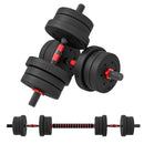 Set 2 Manubri Convertibili in Bilanciere 12 Dischi 20Kg in Acciaio e Plastica Nero      