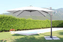 Ombrellone da Giardino con Led Pitagora 3x3 m in Alluminio Antracite Telo Grigio