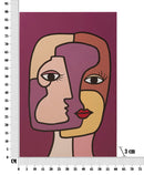 Stampa Dipinta Faces New 1 60x3x90 cm in Legno e Tessuto