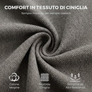 Sedia da Ufficio Girevole 57x57x83-93 cm Regolabile in Altezza con Funzione Oscillante in Ciniglia Grigio      