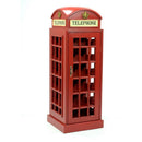 Mobile Cantinetta 24 Bottiglie 44x44xh120 cm a Forma di Cabina Telefonica in Legno Rosso