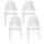 Lot de 4 Chaises Empilables 85x50x51 cm en Polypropylène et Fibre de Verre Blanc de Lisbonne