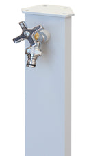 Fontana da Giardino con Rubinetto in Acciaio e Alluminio Cork Bianco Grigiastro