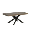 Tavolo Allungabile 140-400x90x77 cm Volantis Premium Tortora Telaio Antracite 