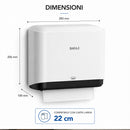 Dispenser da Parete per Carta Piegata 28,3x20,6x10 cm in ABS Bianco e Nero      