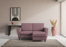 Divano 2 Posti con Pouf 152x155x85 cm Yasel in Tessuto Prugna