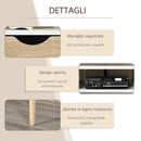 Mobile TV 117x39x57 cm in Truciolare Bianco e Rovere
