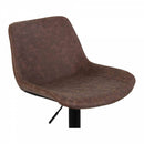 Set 2 Sgabelli 50x44x58/78 cm in Similpelle Base Nera Moka