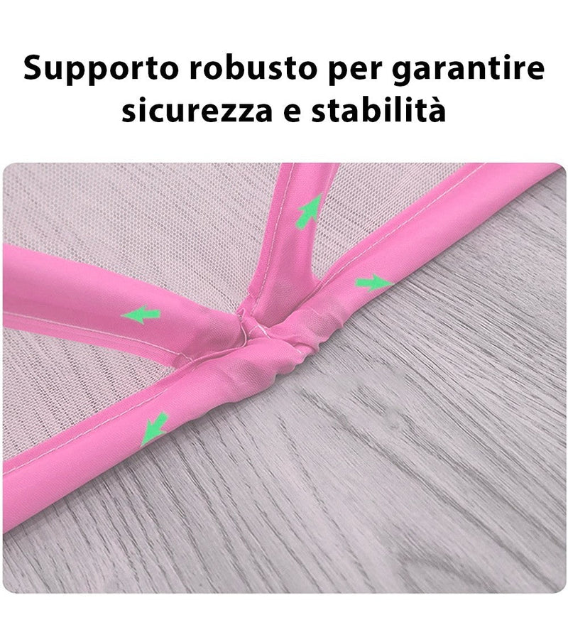 Zanzariera per Letto Pieghevole 190x135 cm Esagonale a Rete Nylon Rosa