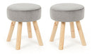 Set 2 Sgabelli  34x34x38 cm in Velluto Adeline Grigio