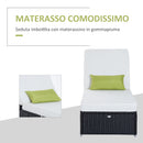 Lettino Prendisole da Giardino di Lusso in Rattan Sintetico e Alluminio Nero 