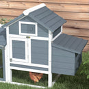 Pollaio Casetta per Galline Ovaiole 151,5x54x87cm in Legno Grigio Scuro      
