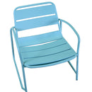 Set Tavolino e 2 Poltrone da Giardino in Metallo Bistro Verde Acqua