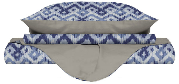 prezzo Housse de couette avec impression sur le sac et taies d'oreiller losanges réversibles