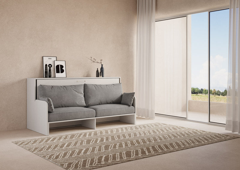 Letto Singolo a Scomparsa Salvaspazio a Sofà Kando H97,4 Bianco Frassino