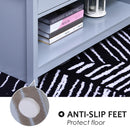 Tavolino 2 Cassetti 1 Ripiano 99x55x50,5 cm in MDF Grigio e Legno