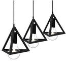 Lampadario Lampada Sospensione Piramide 18cm Design Moderno Paralume Nero