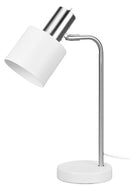 Lampada da Tavolo da Interno Attacco E14 in Metallo Bianco Opaco