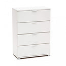 Cassettiera 4 Cassetti Bianca 60x38x85 h cm in Truciolare bilaminato Bianco