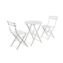 Set Tavolino e 2 Sedie Pieghevoli da Giardino Teresa Bianco 
