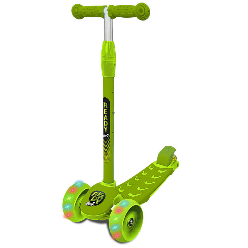Monopattino 3 Ruote READY UNISEX con Ruote Luminescenti Verde o Rosso  
