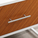 Tavolino da Caffè 2 Cassetti 100x50x40 cm in Legno e Metallo Bianco e Marrone