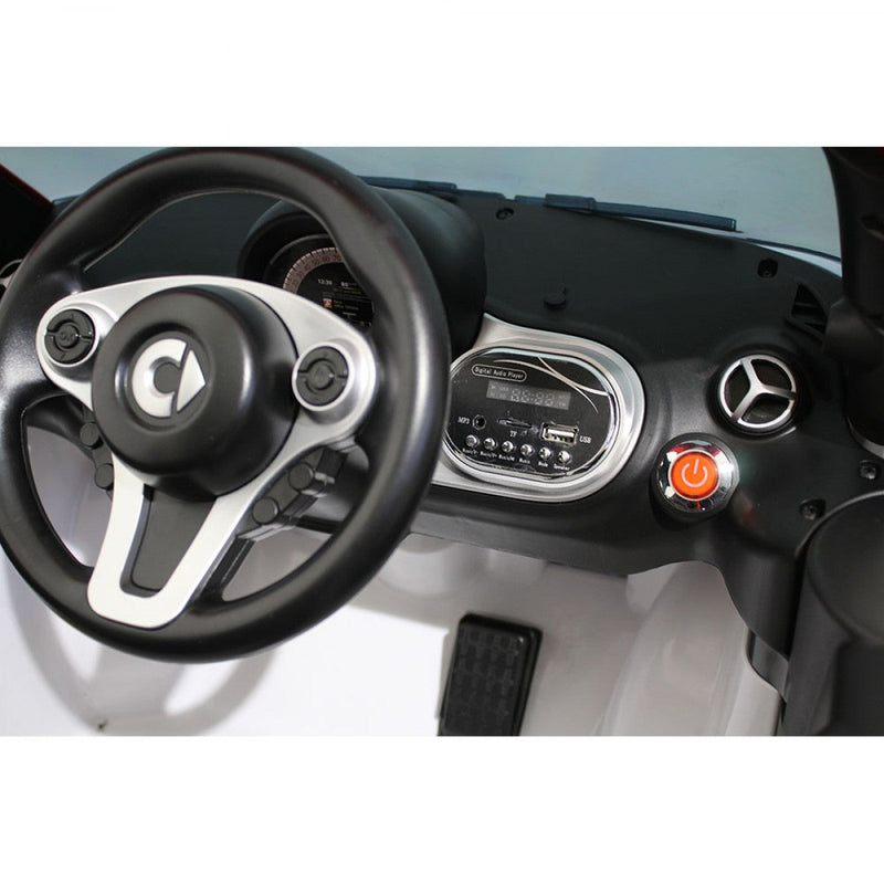 Macchina Elettrica per Bambini 12V Smart Fortwo Cabrio Gialla