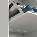 Scarpiera Salvaspazio a 3 Cassetti per 18 Paia di Scarpe 60x23.5x115 cm Ripiani Regolabili in Legno Bianco  