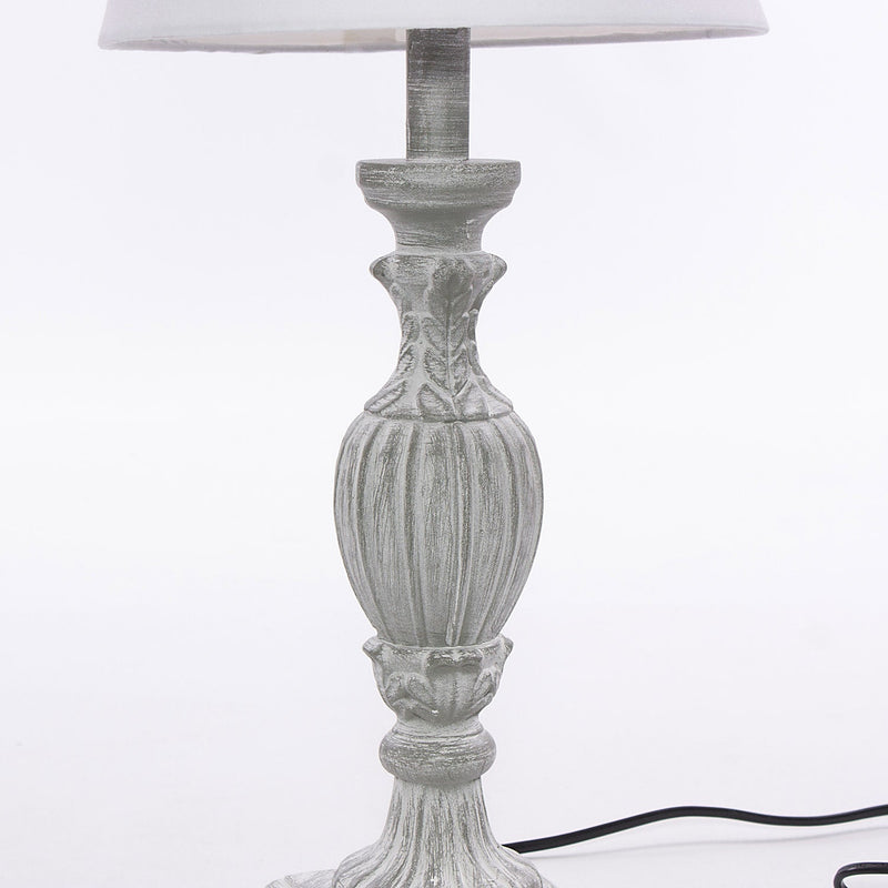 Lampada da Tavolo Ø12xH43 cm in MDF Design Classico Grigia