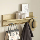 Mensola da Parete con 7 Ganci per Ingresso e Soggiorno 80x12x20 cm in Legno di Abete 