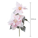 Set 6 Rami Artificiali Stella Natale con Neve 55 cm in Sintetico Rosso