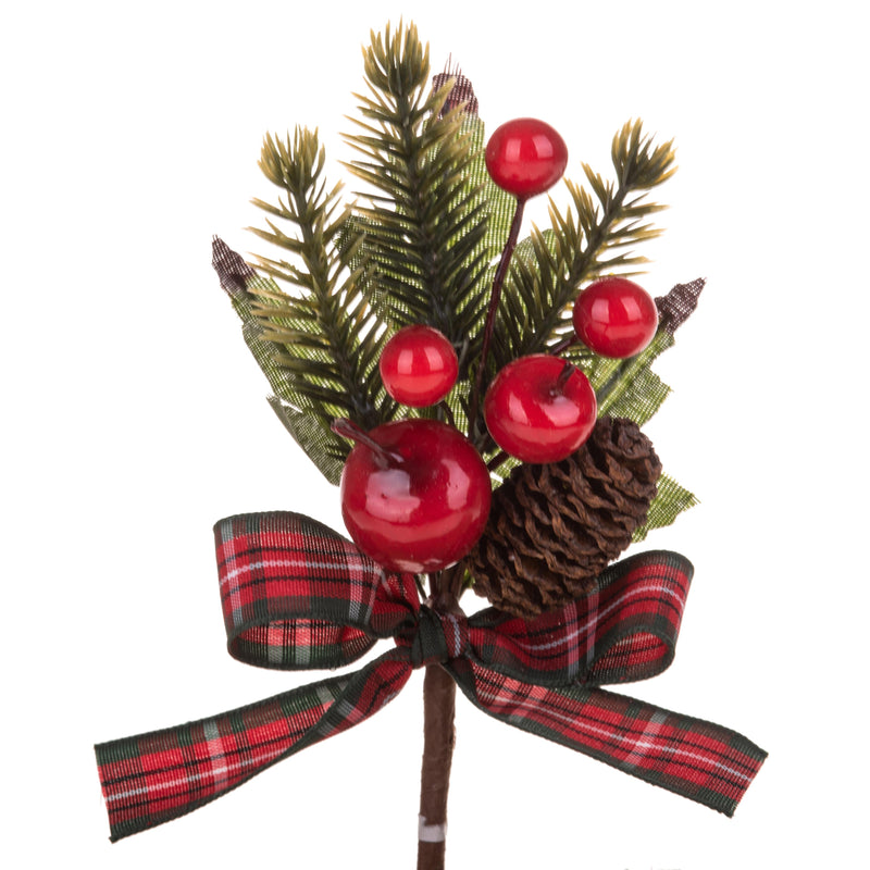 Set 24 Pick con Pigna e Melina 14 cm Rosso