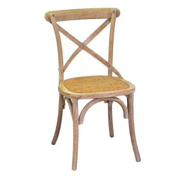 Chaise en bois d'orme 51x55H46,5/89cm Adami Cross Naturel sconto