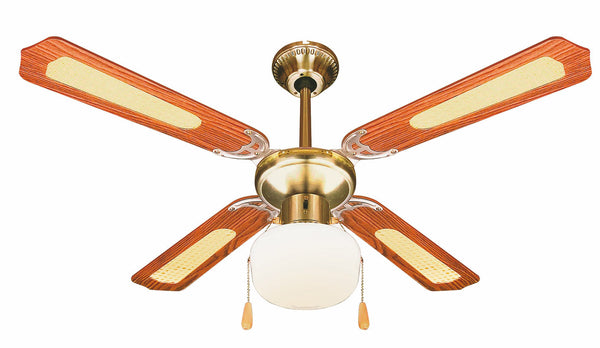 acquista Ventilateur de Plafond Kooper Windy Marron avec 4 Pales et Lampe Ø106cm 3 Vitesses